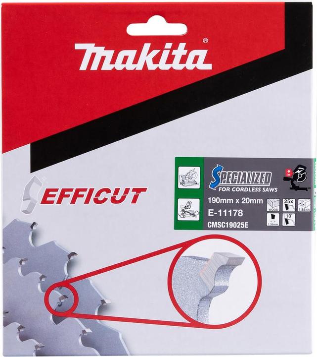 Productafbeelding Makita Zaagblad 190x1,85x20, 25Z EFFICUT