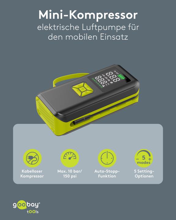 Produktbild Goobay Akku-Kompressor (10 Bar)