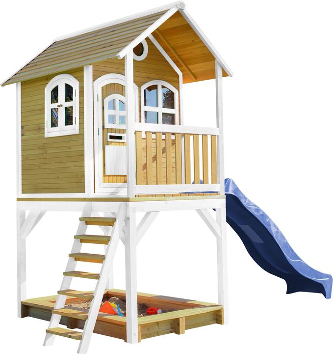 Actual product image Axi Sarah Playhouse Brown / White with Blue Slide