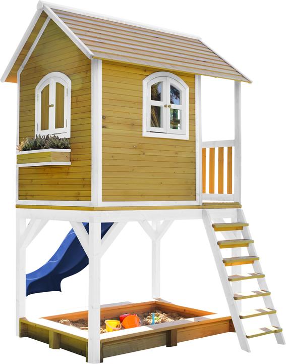 Actual product image Axi Sarah Playhouse Brown / White with Blue Slide