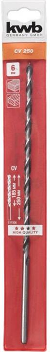Actual product image kwb Wood twist drill extra long Ø 6.0 mm (CV steel, length 250 mm, 2 spurs) (6.0 mm)