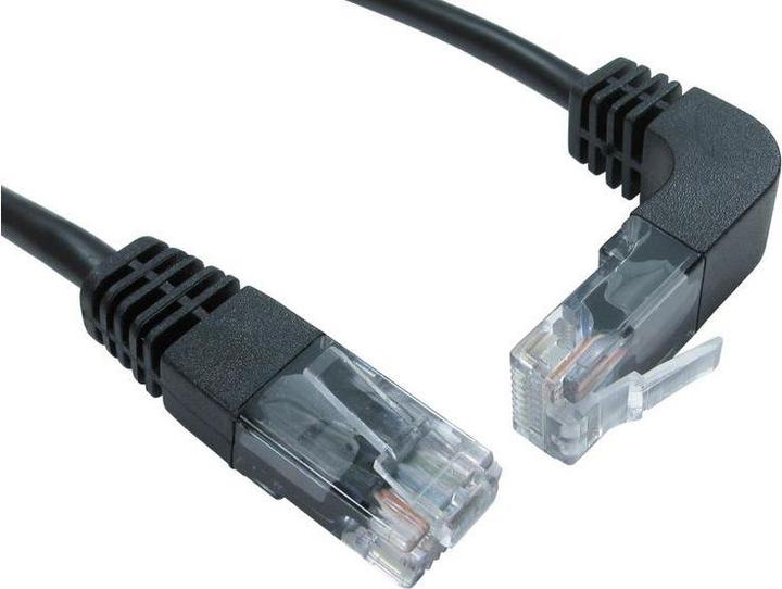 Actual product image RS PRO Ethernet cable Cat.5e, 500mm, black patch cable, A RJ45 UTP plug, B RJ45, PVC (UTP, CAT5e, 0.17 m)