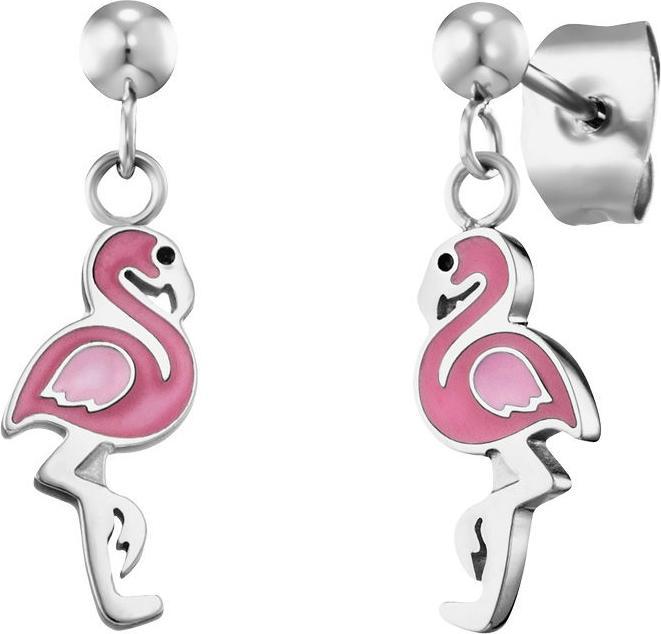 Produktbild Herzengel Ohrstecker Flamingo (Edelstahl, Emaille)