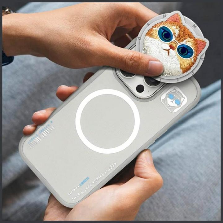 Produktbild Uniq Nimmy Glasses Cool Cat MagSafe case for iPhone 16 Pro Max grey (Apple iPhone 16 Pro Max)