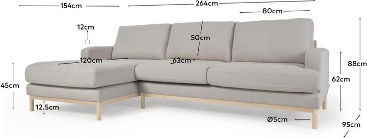 Image du produit Kave Home Mihaela (3 places, Canapé d'angle)