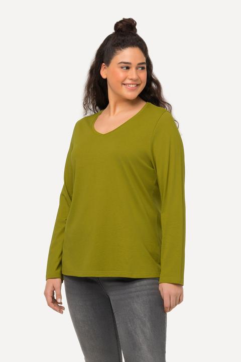 Produktbild Ulla Popken Shirt, Slim, V-Ausschnitt, Langarm (46, 48)