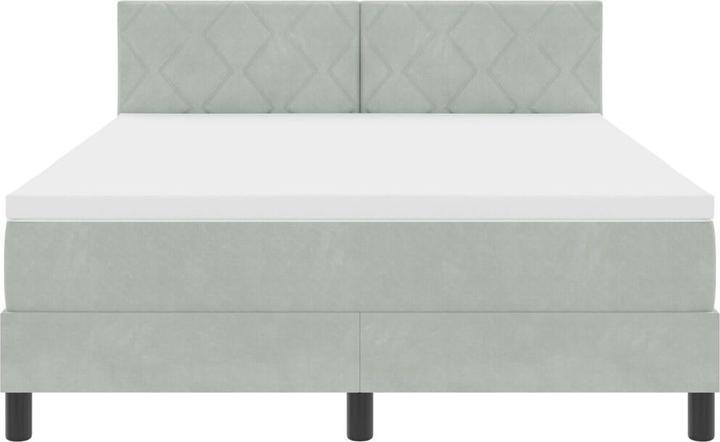 Produktbild VidaXL Boxspringbett mit Matratze Hellgrau 140x200 cm Samt (140 x 200 cm)