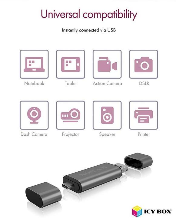 Produktbild Icy Box Ib-Cr200-C Sd (USB, USB 2.0 Micro-B)
