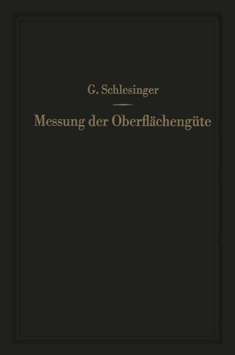 Produktbild Messung der Oberflächengüte (Deutsch, Georg Schlesinger, 2014)