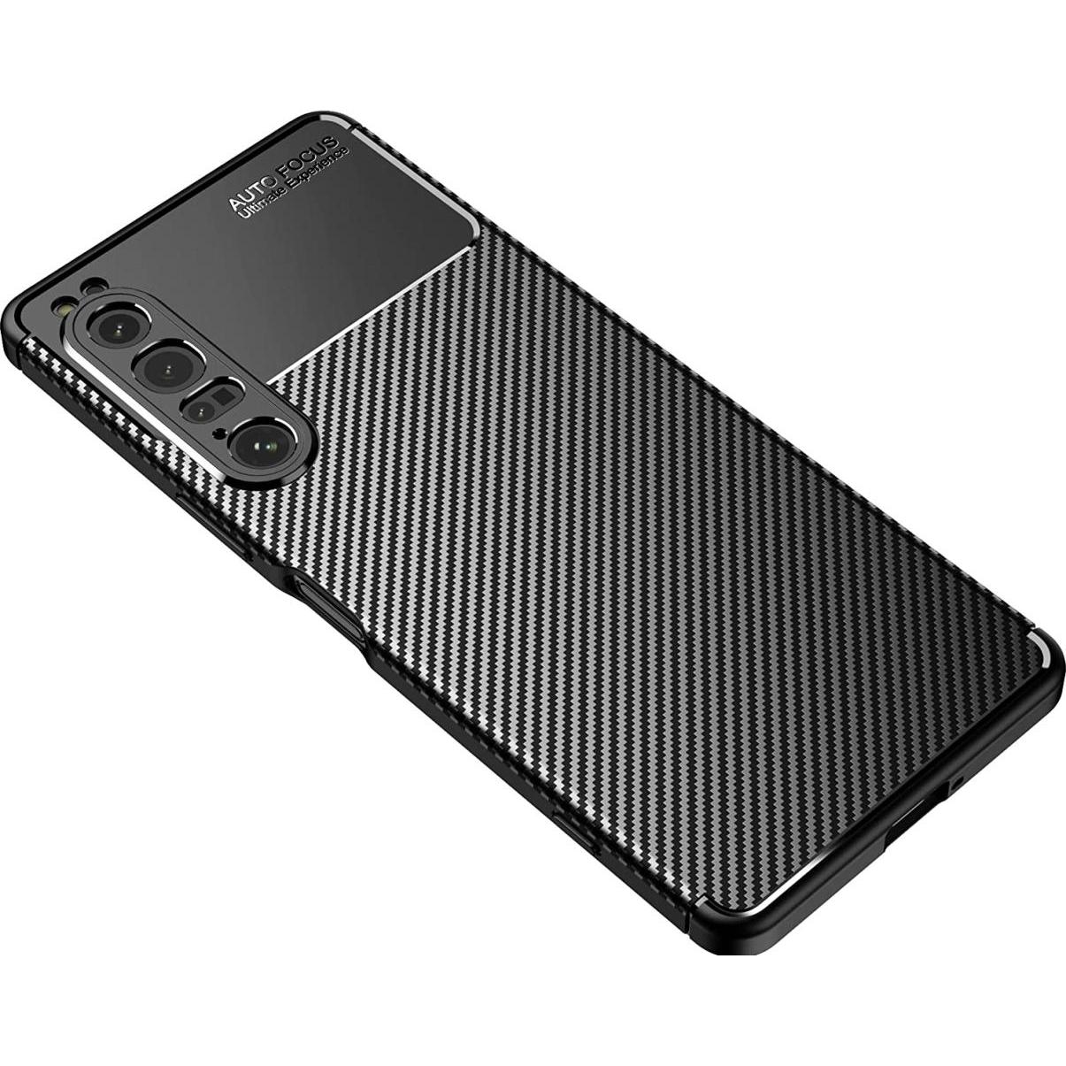 Thumbnail - Screenguard Sony Xperia 1 IV Hülle Carbon Design TPU Case (Sony Xperia 1 IV), Smartphone Hülle, Schwarz