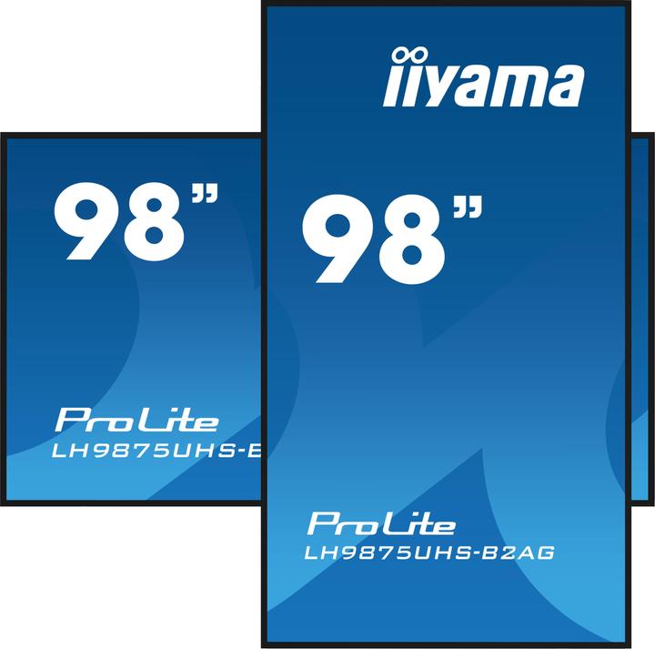 Actual product image iiyama 247.7cm(97,5") LH9875UHS-B2AG 16:9 3xHDMI+DP+DVI 4K (freight forwarding) (3840 x 2160 Pixels, 97.50")