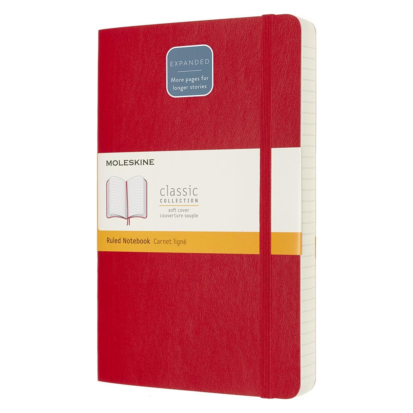 Moleskine Notizbuch Large A5 Liniert 200 Blatt Softcover Scharlachrot