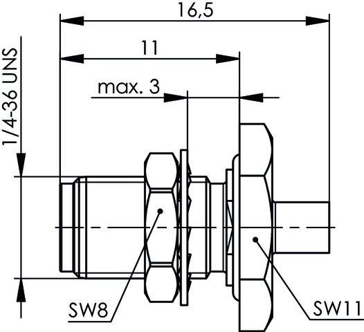 Actual product image Telegärtner SMA cable mount socket G11 with sealing ring IP 68, C18, Z27, G11 (UT-85), Gold (standard)