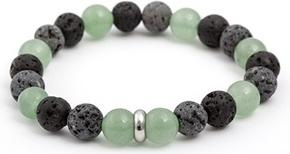 Actual product image Beneto Beaded bracelet made of lava stone and aventurine MINK99 - Length: 17 cm (17 cm, Lava stone, Aventurine)