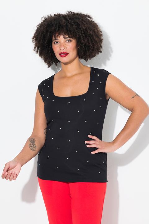 Produktbild Angel of Style Rippshirt, Slim Fit, Ziersteinchen (48)