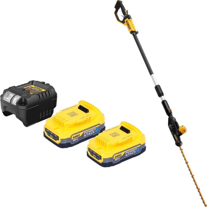 Immagine prodotto DeWalt DCMPH 566 E2 Akku Stabheckenschere 18 V 55 cm + 2x Powerstack Akku 1,7 Ah + Ladegerät (Batteria ricaricabile)