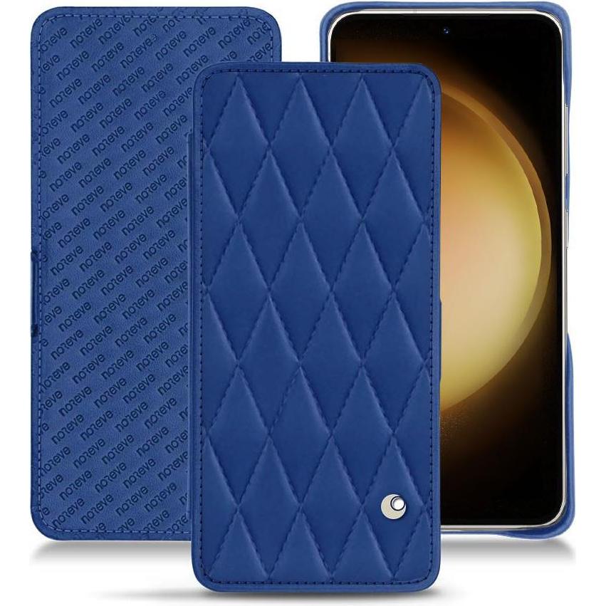 Noreve Lederschutzhülle horizontal (Samsung Galaxy S23+), Smartphone Hülle, Blau