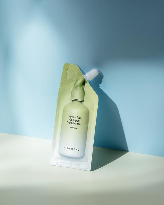 Actual product image Hidehere Green Tea Collagen Gel Cleanser 25ml (Cleansing gel, 25 ml)