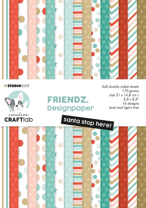 Actual product image art by marlene Designpaper "Santa stop here!" Friendz (170 g/m²)