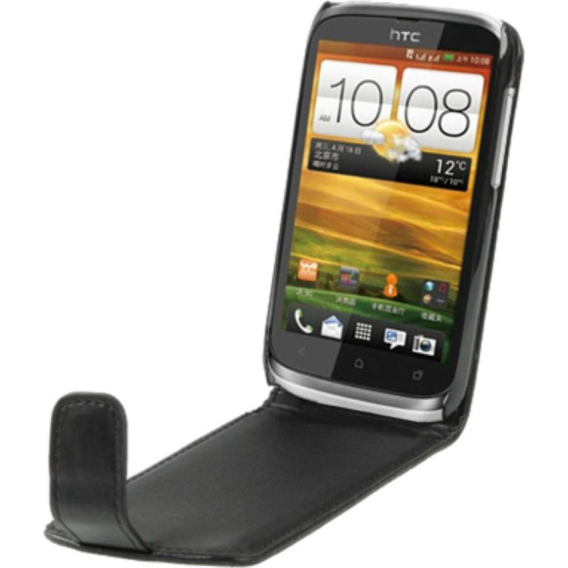 Thumbnail - König Design Schutzhülle Flip Tasche für Handy HTC Desire V T328W (HTC Desire V), Smartphone Hülle, Schwarz