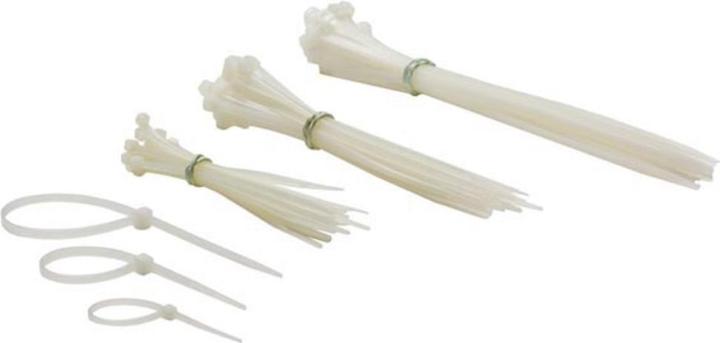 Produktbild Perel NYLON-KABELBINDER-SET - VERSCHIEDENE ABMESSUNGEN - WEI? (75-tlg.) (75 Stk.)