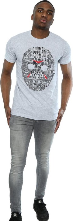 Actual product image Absolute Cult Mens Jason Text Mask T-Shirt (L)