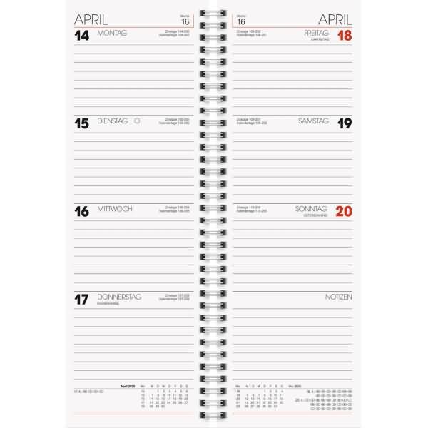 Thumbnail - Brunnen, Agenda, Vormerkkalender 783 10x29,7cm 1 Woche/2 Seiten Karton blau 2025 (Deutsch)