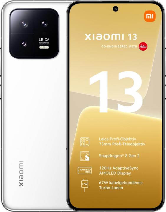 Xiaomi 13 (256 Go, Blanc, 6.36", Double SIM, 5G)