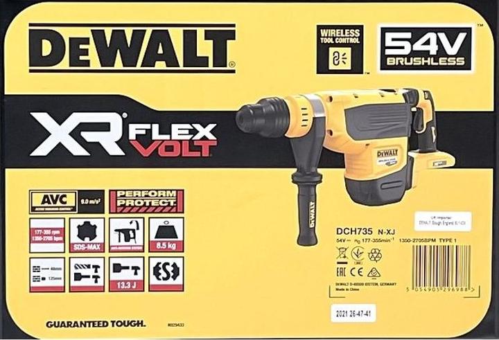 Produktbild DeWalt 54 Volt SDSmax Akku Kombihammer DCH735N