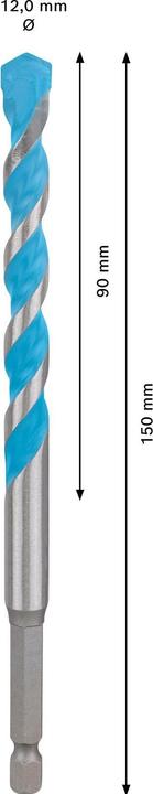 Produktbild Bosch Professional Zubehör EXPERT HEX-9 MultiConstruction Bohrer, 12 x 90 x 150 mm (12 Millimeter)