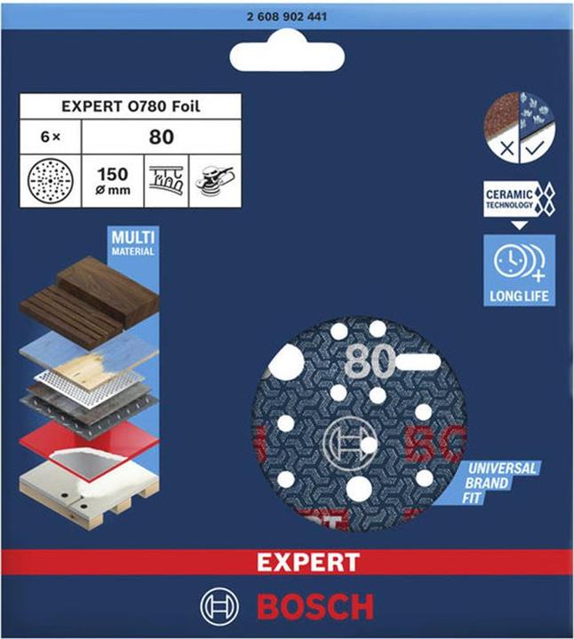Immagine prodotto Bosch Professional Dischi abrasivi EXPERT O780 / 150 (80)