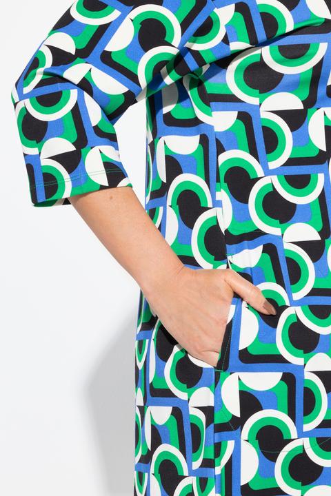 Immagine prodotto Ulla Popken Abito in jersey dal taglio oversize con scollo a girocollo, maniche a 3/4 e tasche (50, 52)