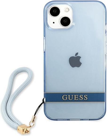 Actual product image Guess GUHCP13SHTSGSB iPhone 13 mini 5.4" niebieski/blue hardcase Translucent Staple (Apple iPhone 13 mini)