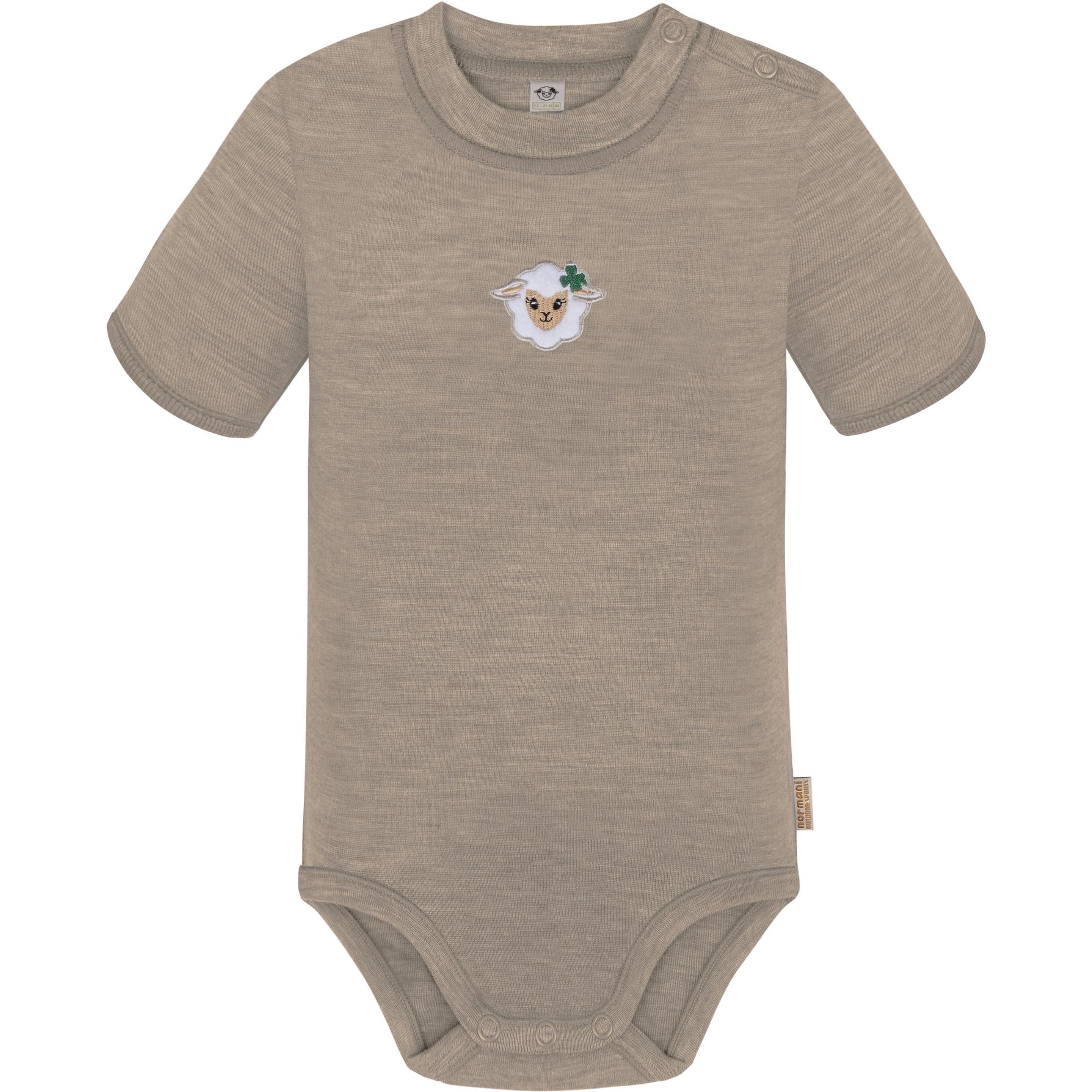 Normani, Body, Baby Merino Kurzarmbody „Tihoi" und Hose „Tutira" - 9613, Beige, (86)