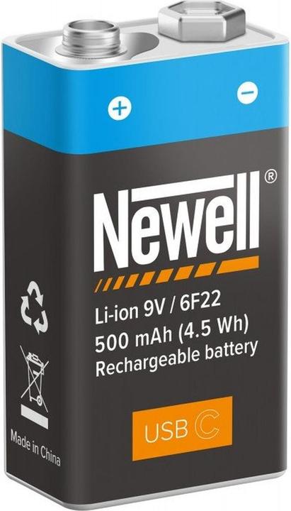 Produktbild Newell 9V USB-C 500mAh Akku (1 Stk., 9V Block, 500 mAh)