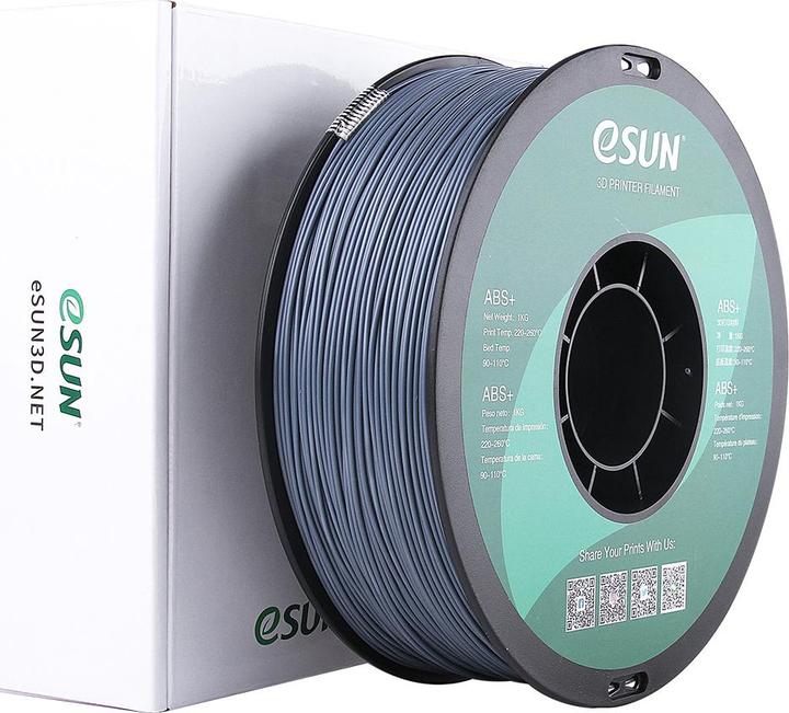 Productafbeelding eSUN ABS+ 1,75mm Grijs 1kg 3D Filament (ABS, 1.75 mm, 1000 g, Grijs)