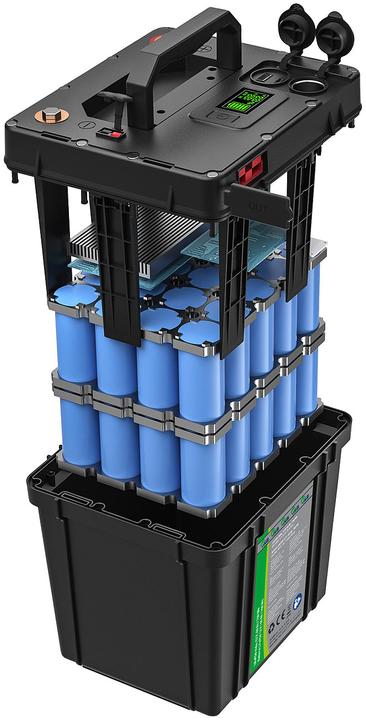 Image du produit TKA Batterie LiFePO4, 12 V, 60 Ah / 768 Wh, BMS, MPPT, 12 V DC, QC, PD 30 Watt (12.80 V, 60 Ah)
