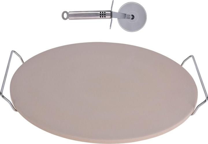 Actual product image Casativo Pizzastein mit Metallhalter und Pizzaschneider, Ø 33 cm