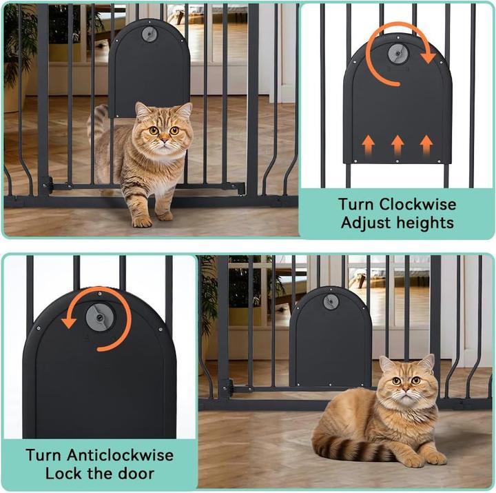 Produktbild Comomy Türschutzgitter mit Katzenklappe (75 - 123 cm)