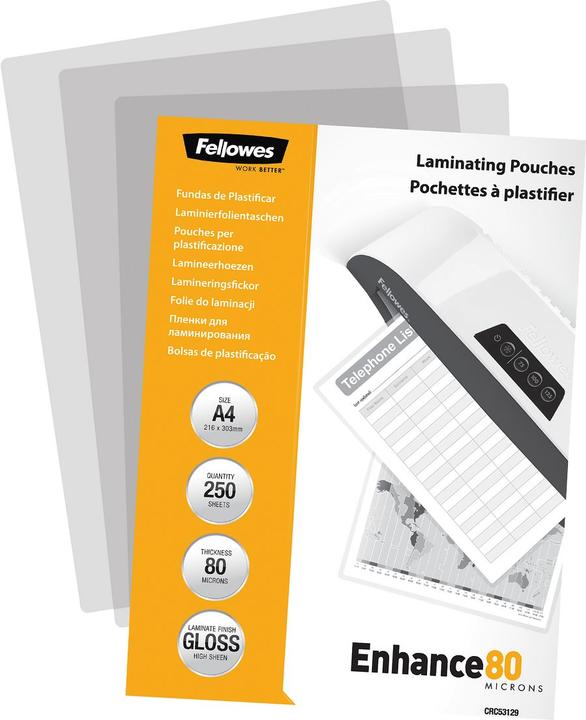 Image du produit Fellowes Enhance 80 (A4, 250 pcs, 80 µm)