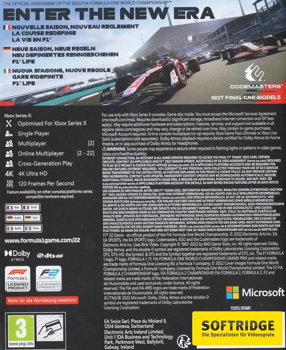 Produktbild EA Games F1 22 (Xbox Series X, Multilingual)