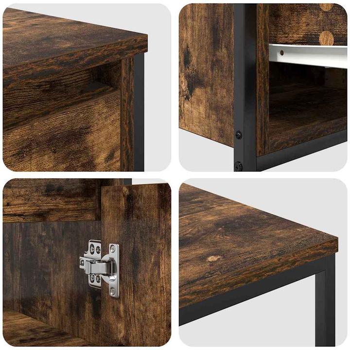 Actual product image VidaXL 3-piece bathroom furniture set made of smoked oak wood-based material