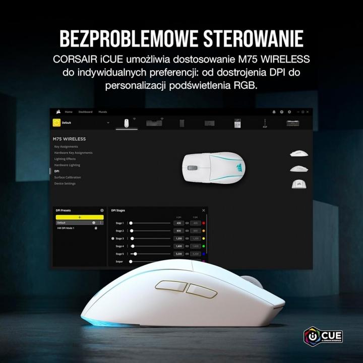 Image du produit Corsair M75 (Sans fil, Filaire)