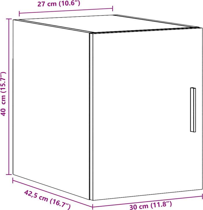 Image du produit vidaXL Wandschrank (30 x 42.50 x 40 cm)