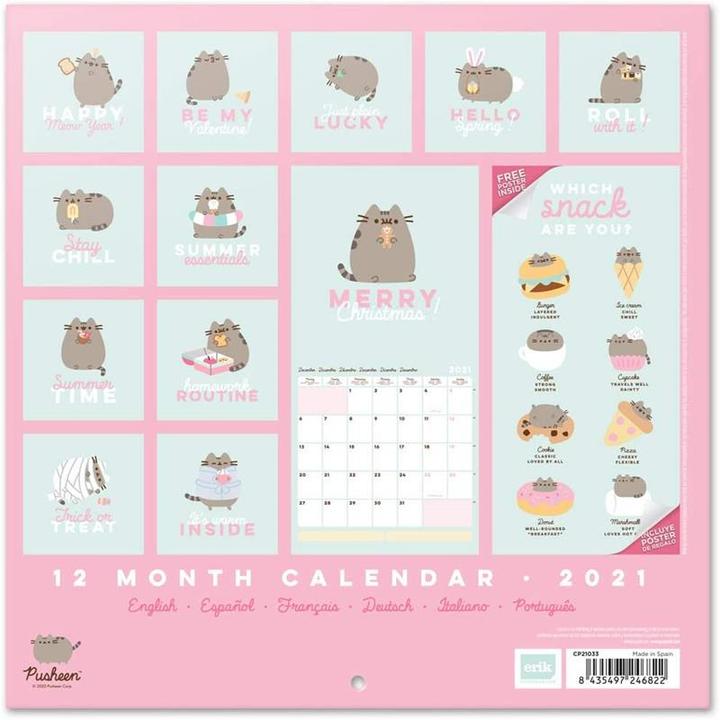 Image du produit Pusheen Un calendrier pour la planification quotidienne dans la collection Foodie (30 x 30 cm)