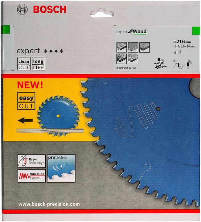 Produktbild Bosch Professional Zubehör Kreissägeblatt Expert for Wood, 216 x 30 x 2,4 mm, 48
