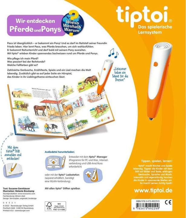 Actual product image tiptoi Pferde und Ponys (German, Melanie Brockamp, Susanne Gernhäuser, 2022)