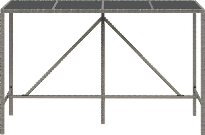 Produktbild vidaXL Bartisch mit Glasplatte (180 x 70 x 110 cm)
