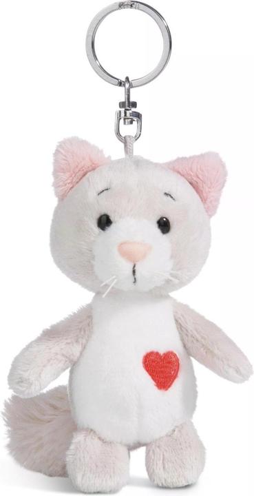 Actual product image NICI Love cat keyring pendant 10cm grey