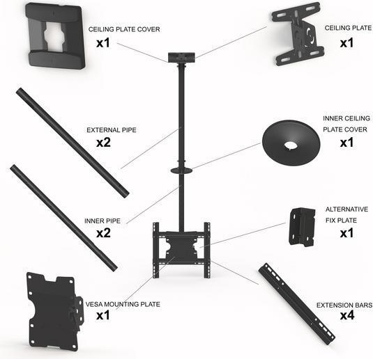 Image du produit Multibrackets Ceilingmount MS (Plafond, 100 kg, 32" - 55")